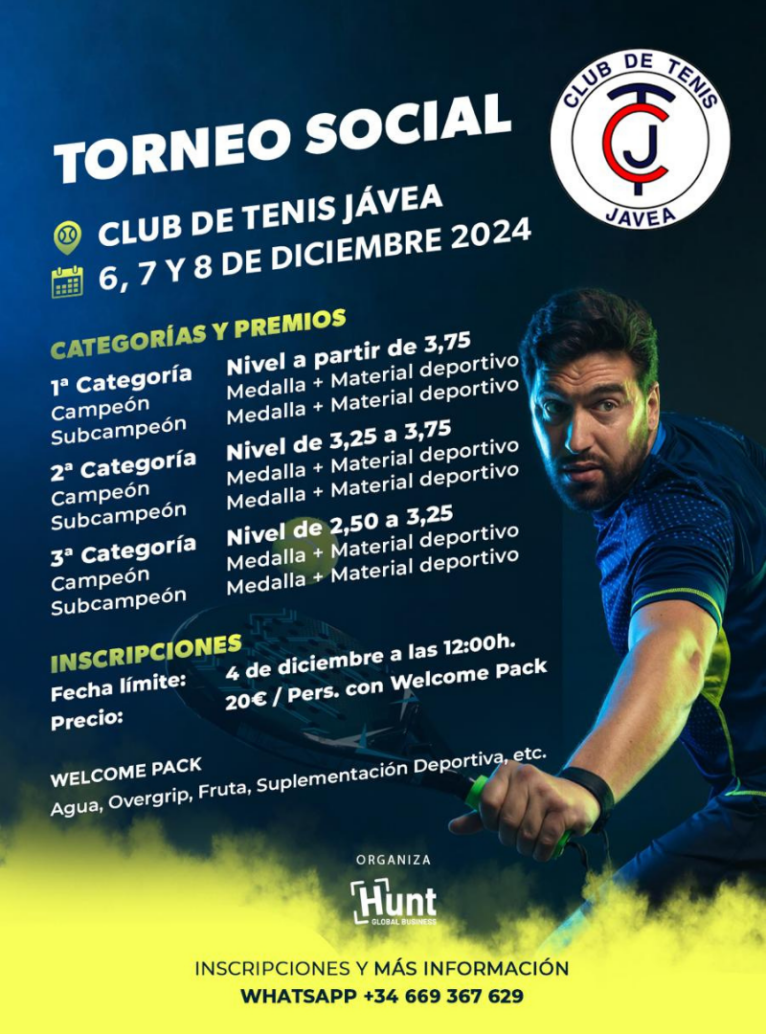 Disfruta del torneo de pádel qu organiza el Club de Tenis Jávea