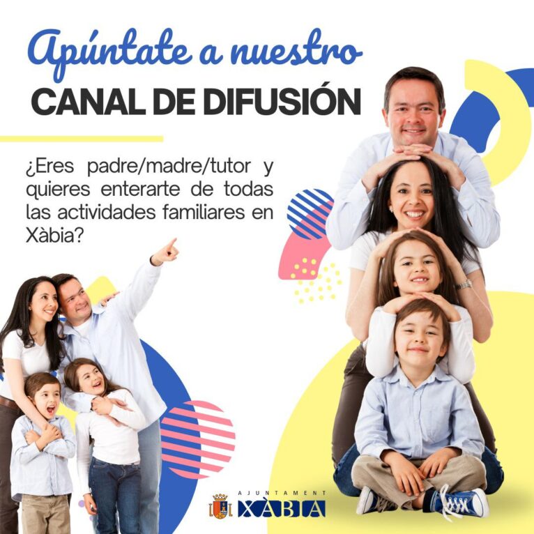 Cartel informativo del canal de difusión para  familias