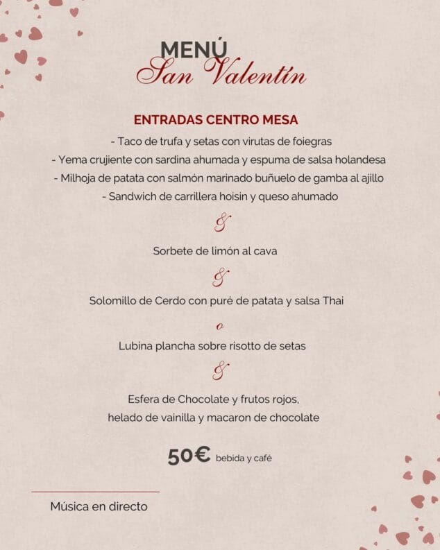 Imagen: Menú de San Valentín para disfrutar en Restaurante La Cumbre