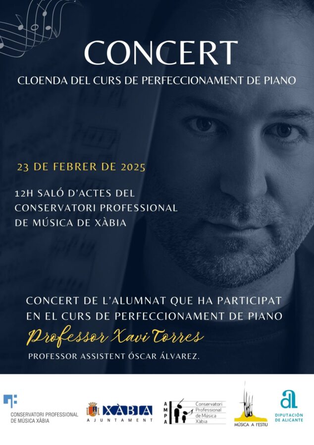 Imagen: Cartel concierto piano Festival Música a l'estiu Xàbia 2025