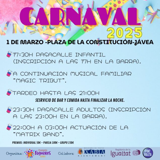 Imagen: Programación Carnaval Xàbia