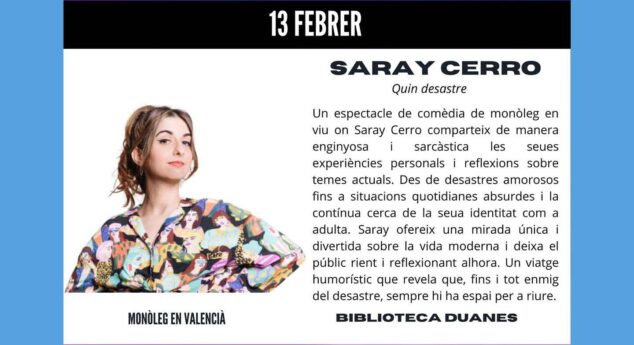 Imagen: Saray Cerro en Dijous de Comèdia