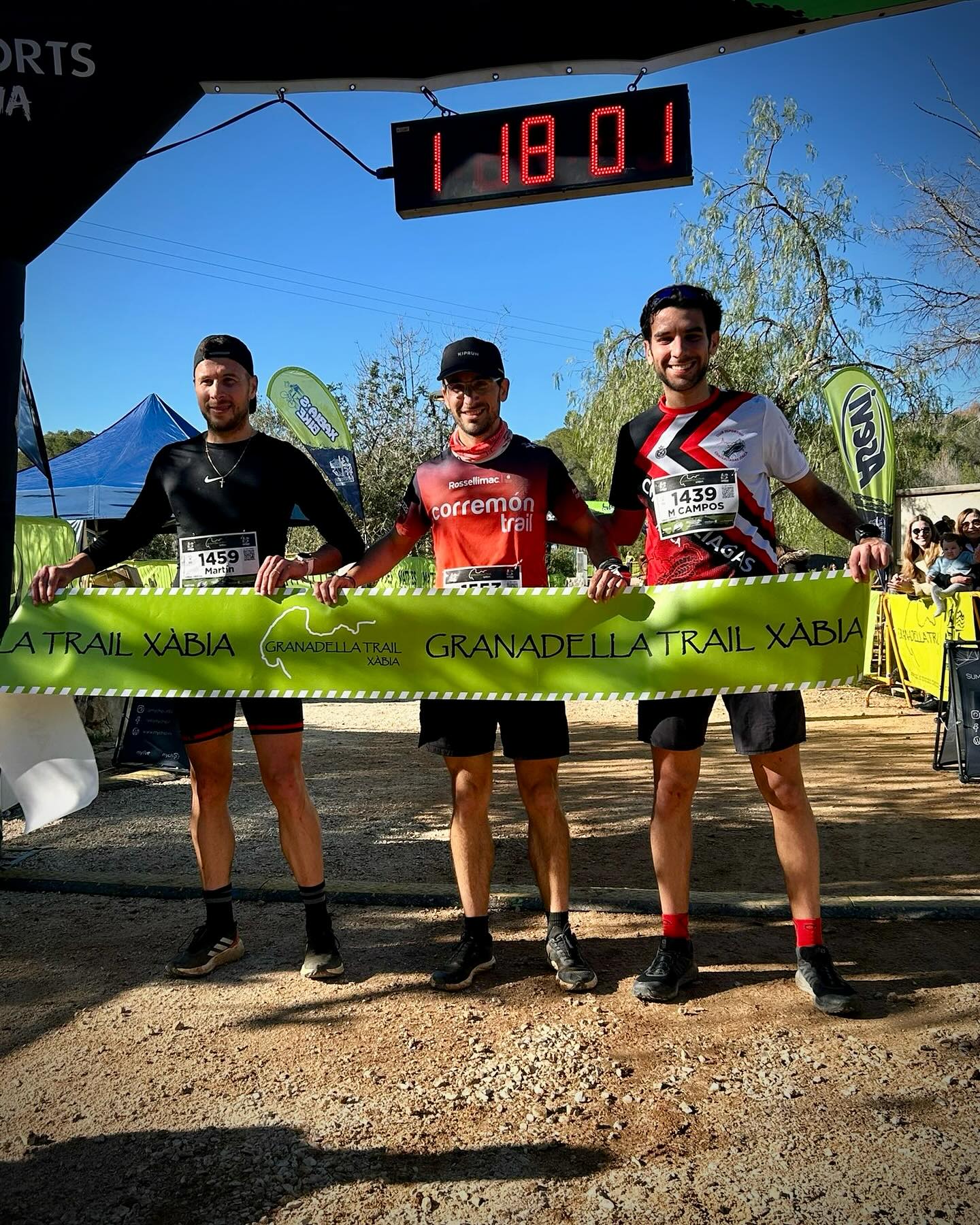 Podio masculino de los 14k del Granadella Trail