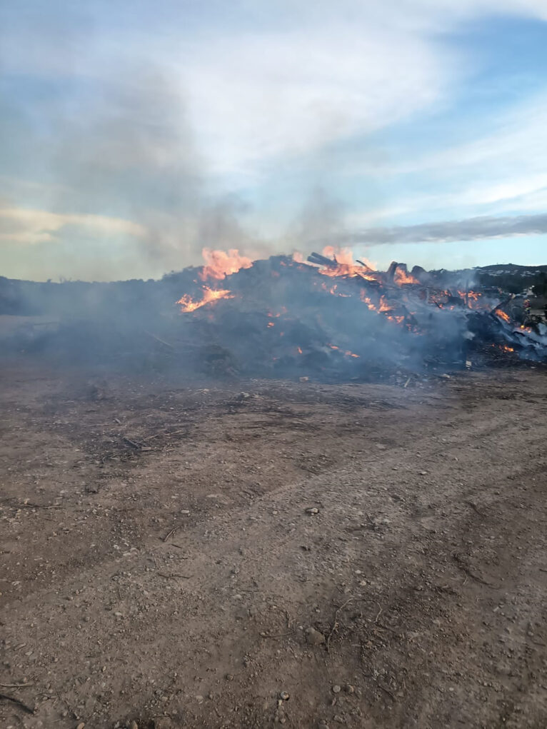 Fuego declarado en Xàbia