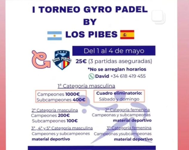 Imagen: Cartel del torneo y los premios que se disputará en Xàbia